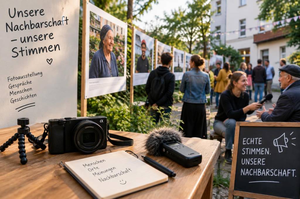 Wie ich mit minimaler kameraausrüstung eine nachbarschaftsausstellung plante, die lokale stimmen hörbar machte